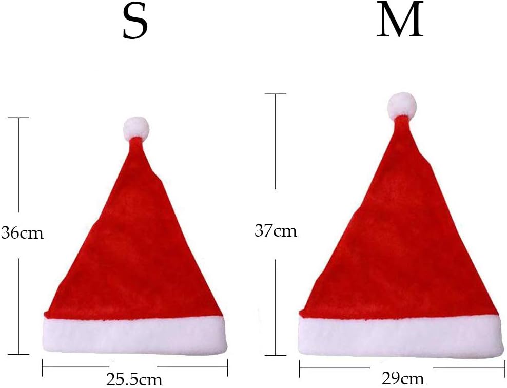 meioro Santa Christmas Plush Hat for Child and Adult - Family Party Supplies, S (Below 5 Years Old), Red, Children (under 5 Years) - Image 5