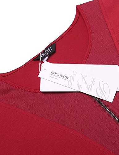 COOFANDY Men\'s Slim Fit Hippie Shirt Short Sleeve Casual Zip Up Cotton Linen Beach Wedding Henley T Shirt Red