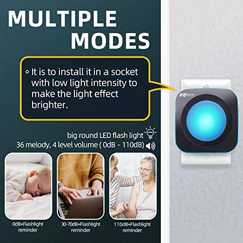 Wireless Doorbell Waterproof 1200ft Door bell Chime 2 Buttons with