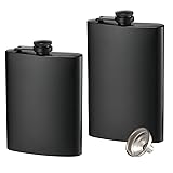 2 Pack Hip Flasks for Liquor, 8 Oz & 12 Oz