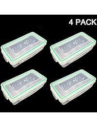 rjhome plástico transparente impermeable almacenamiento de la batería Funda soporte organizador de batería 18650 Caja de la batería 16340 funda (paquete de 4)