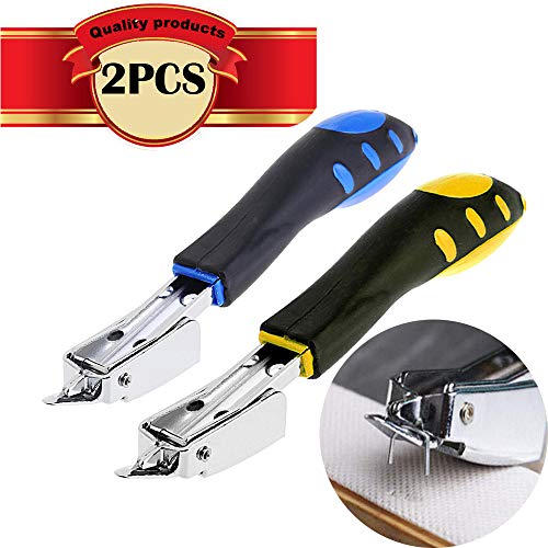 KINYOOO 2 Pcs Staple Puller Tool, Professional Nail Puller Office Hand Tools Orange, Heavy Duty Upholstery Staple Remover.