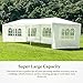 mecor 10’x30’ Canopy Tent Outdoor Party Wedding Tent White Patio Gazebo Tent with 5 Removable Sidewall,Upgraded Stainless Steel Tube Waterproof Sunshade Shelter for Shows,Camping,BBQ