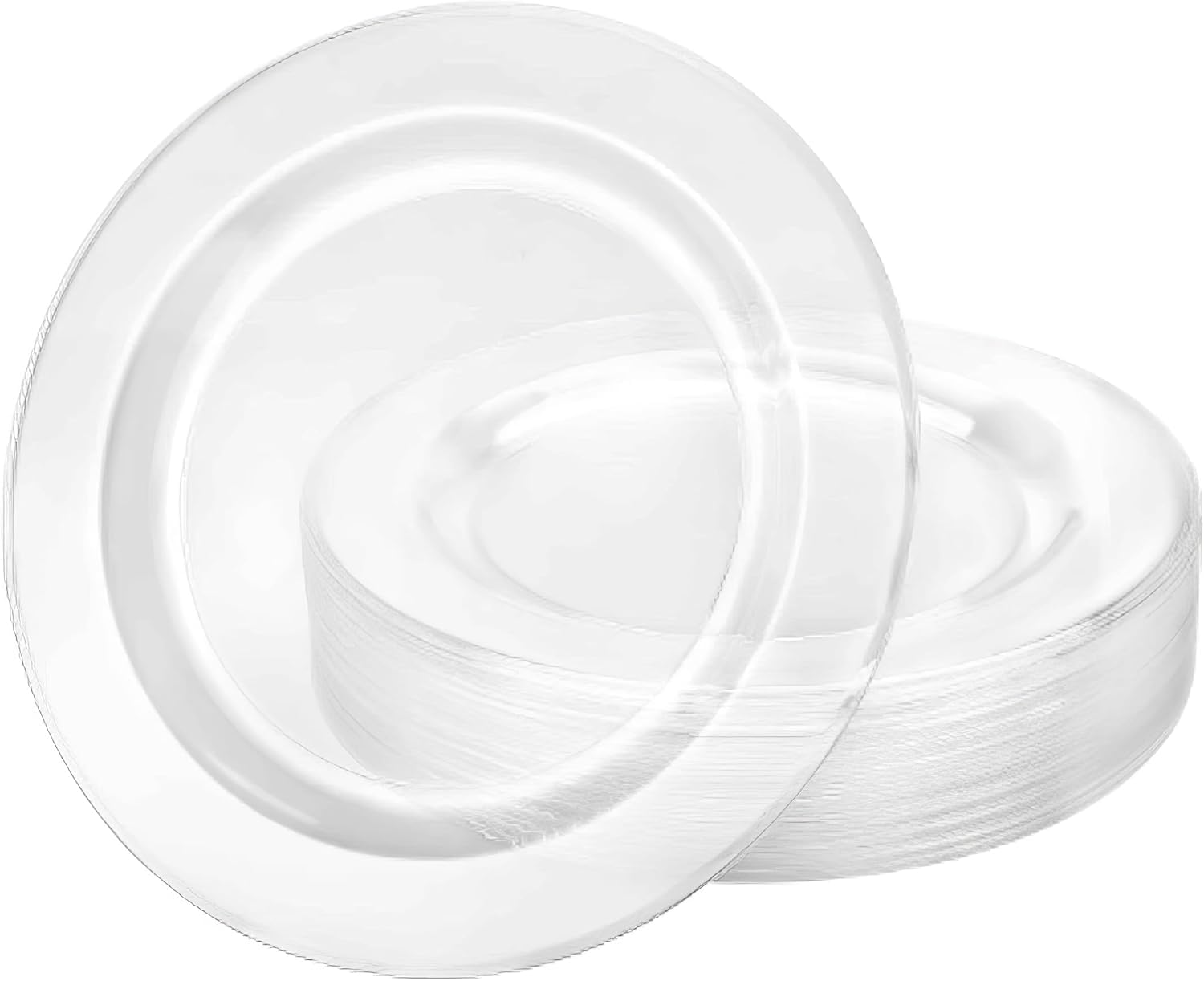 Premium Quality Heavyweight Plastic Plates China Like. Wedding and Party Dinnerware Plastic Plates 7.5 inc, Clear-Value Pack 40 Count