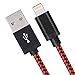 Cablex iPhone Charger 6FT Lightning to USB Braided Cable, Compatible with iPhone 7/ 7Plus/ 6/ 6S/ 6 Plus/ 6S Plus, 5C/5S/5, iPad/iPod(Red Black)