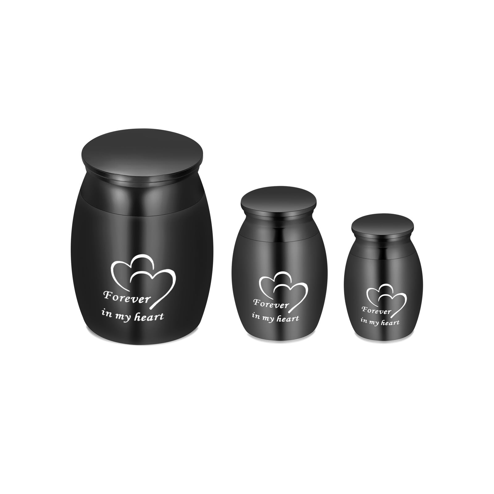 AIWENXI Small Keepsake Urn for Human & Pet Ashes - Stainless Steel Memorial Urn Set (3pcs)