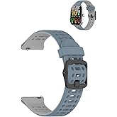 YAJOJO Bands for Coucur Y66 Smartwatch,Sport quick-release Silicone Band for Coucur Y66 1.95",Soft Lightweight & Ventilated Comfort Replacement Smartwatch Strap,Adjustable Wristband,Blue Grey