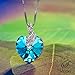 SIVERY 'Whirling Love' Necklaces for Women, Hypoallergenic 925 Sterling Silver Necklace Pendant, Friendship Necklace for Girls (Blue Leaf)