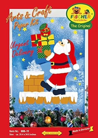 Fischer Fensterbild Eilzustellung Bastelpackung Mit Englischer Anleitung Ca 67x88 Cm Zum Selberbasteln Basteln Mit Papier Und Pappe Fur Weihnachten Amazon De Spielzeug