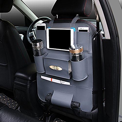 Herasa Car Seat Back Multi-Pocket Hanging Bag Organizer Storage Bag 8 bags Travel Helper (gray)