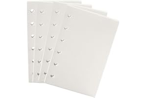 Moterm A7/Pocket Planner Insert, 4-Pack Binder Notebook Organiser Refills Paper, 3.23 x 4.84 Inch 100gsm Thick Paper(A7/Pocket, Blank/Unlined)