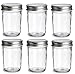 Nakpunar 6 pcs, 8 oz Mason Jars with Silver Lids for Jam, Honey, Wedding Favors, Shower Favors, Baby Foods, Canning, spices, Half Pint