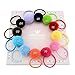 Coobbar 12 Colors 3.5cm Solid Fur Ball Safety Hair Clip Handmade Hair Accessories for Baby Girls Christmas Gift (Hair rope)