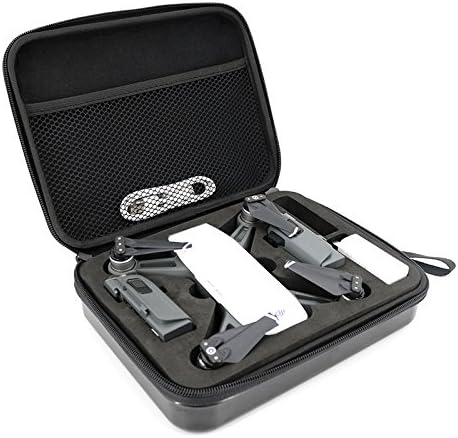 Premium DJI Spark Portable Bag Handheld Carrying Case Metal Black Finish Hardshell Handbag Drone Box with Multiple Compartments- Waterproof&amp;Shockproof- Take your DJI Spark anywhere in Style