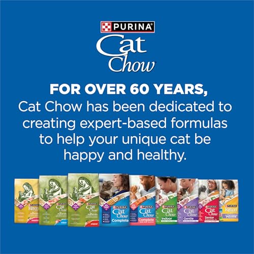 PURINA CAT CHOW COMPLETE HIGH PROTEIN DRY CAT FOOD WITH REAL SALMON – (PACK OF 4) 3.15 LB. BAGS