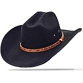 OIERNFE Cowboy Hat for Men and Women - Cattleman Wide Brim Western Cowgirl Hat with Gift Packaging