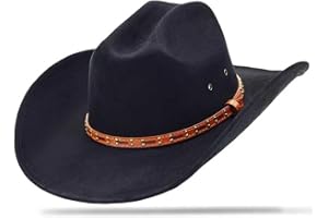 OIERNFE Cattleman Cowboy Hat for Men and Women with 3.74 Inch Wide Brim Western Rodeo Ranch Hat