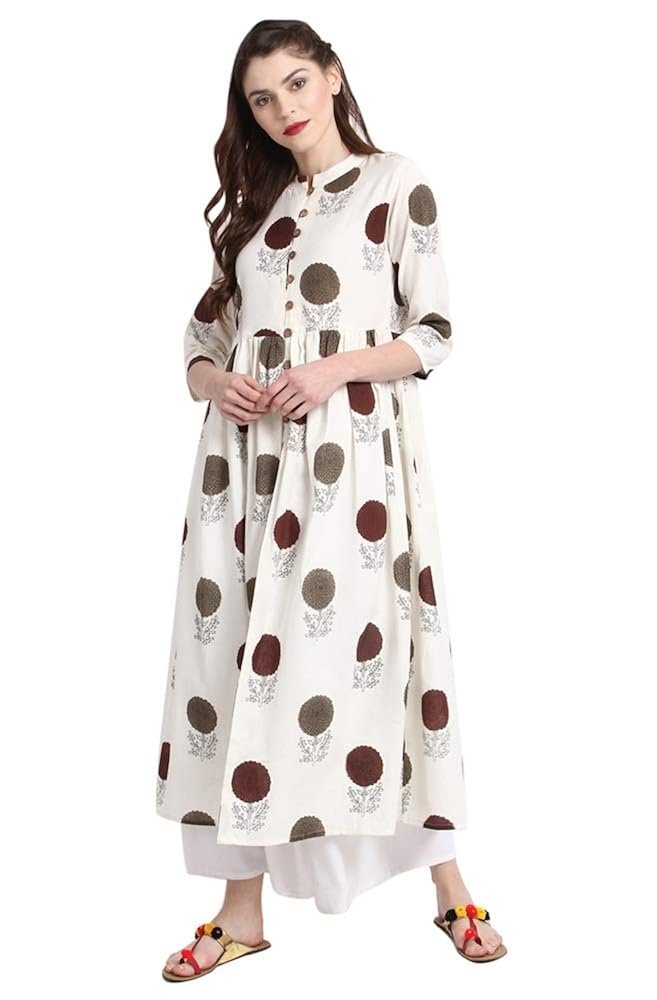 janasya women's cotton a-line kurta