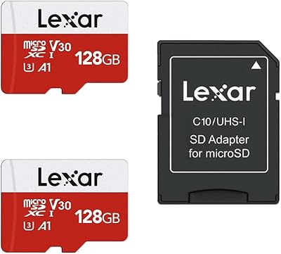 Lexar 128GB Micro SD Card 2 Pack UHS-I U3 V30 A1 with Adapter