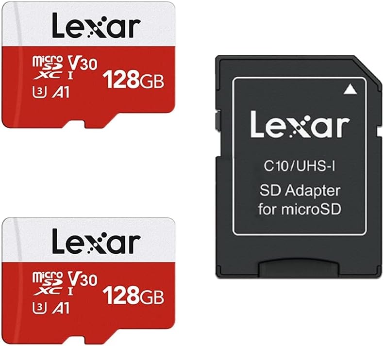 Lexar 128GB Micro SD Card 2 Pack UHS-I U3 V30 A1 with Adapter