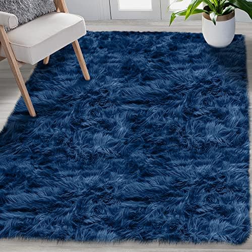 lalaLOOM Soft and Thick Faux Fur Rug, 5x7, Machine Washable, Super