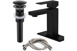 SUNZOE Bathroom Faucet Black cUPC Certificated All Metal Bathroom Sink Faucet Vanity Vessel Faucet Single Hole Handle Washroo