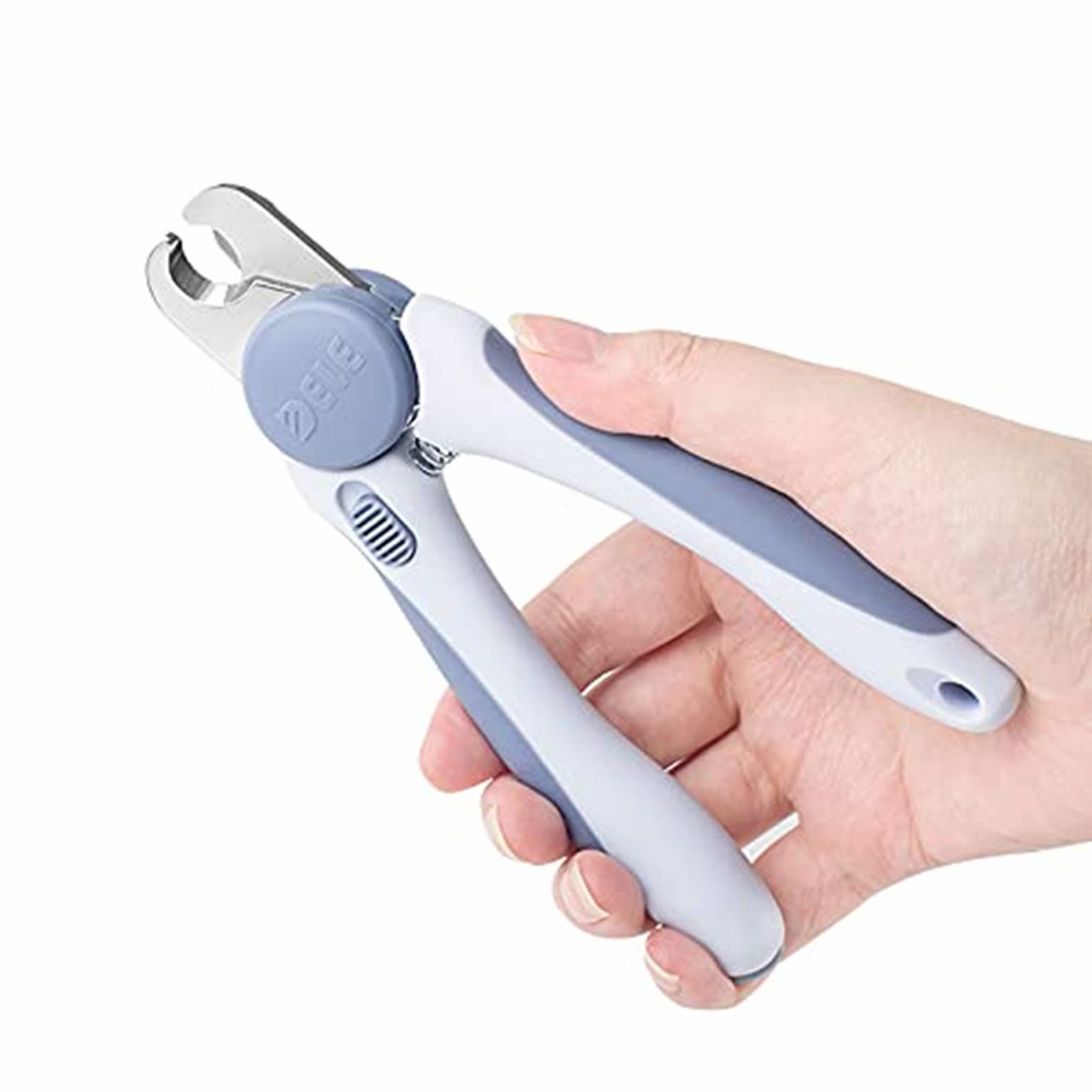 OuminLife Professional dog nail clippers and cat trimmers with protective cover and safety lock, medium and large varieties, and a straight comb in blue