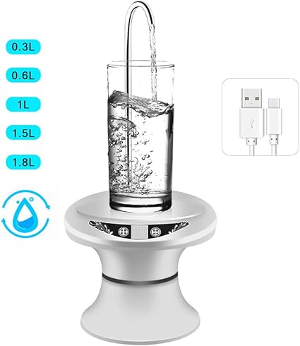 Waterdispenser Waterdispenser Pompsysteem Usb Oplaadbare Waterpomp Verwijderbaar Geschikt Voor Flessenwater Glazen Waterflesdispenser White Amazon Nl