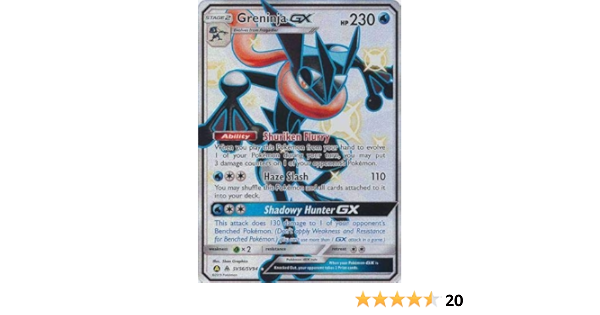 Amazon Com Pokemon Hidden Fates Greninja Gx Sv56 Sv94 Ultra Rare Toys Games