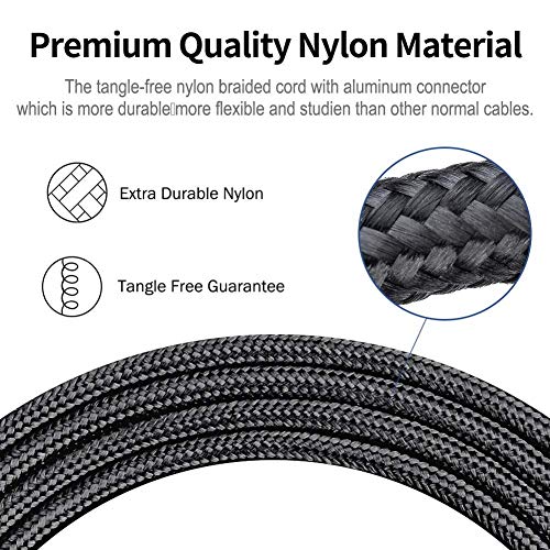 TIMMY iPhone Charger 3PACK 6Feet Nylon Braided Long USB Fast Charging Cable High Speed Connector Data Sync Transfer Cord Compatible with iPhone Xs Max/X/8/7/Plus/6S/6/SE/5S iPad Black