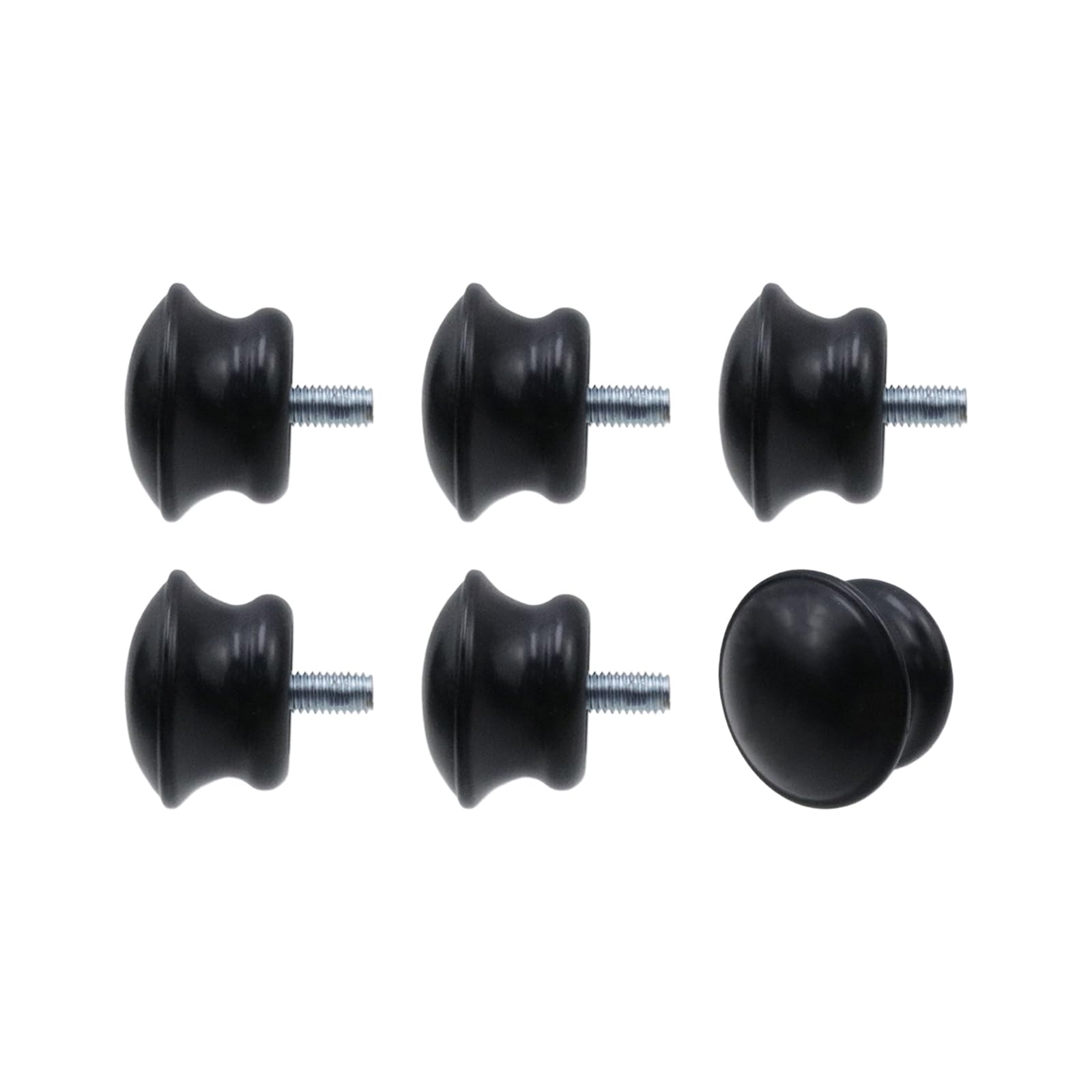 Photo 1 of Chinflly Curtain Rod Ends,6 PCS Curtain Rod Decorative End Caps,Vintage End Cap Finials for Curtain Rods,Small Mushroom Shaped Replacement Mini Head Cap,Black