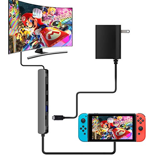 image for RREAKA Switch TV Dock,Portable Charging Stand for Nintendo Switch,Comp