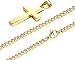 Xusamss Hip Hop Religion Gold Stainless Steel Cross Tag Pendant Necklace,22inches