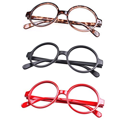 Set of 3 FancyG® Retro Geek Nerd Style Round Shape Glass Frame NO LENSES SET88