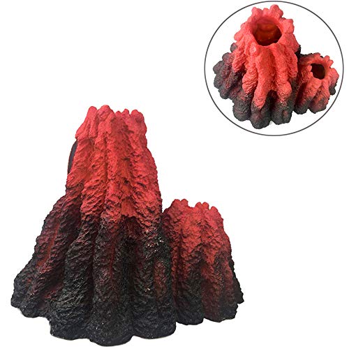 Volcano Aquarium Ornament, Aquarium Decor Fish Tank Decoration Artificial Fish Tank Landscape Replica Decoration Accessories Volcano Sculpture Kit