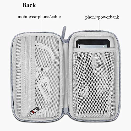 BUBM Digital Storage Bag Electronic Accessories Bag Hard Drive Organizers Earphone Cables USB Flash Drives Travel Case Power Bank Case (New Black) - Thumbnail 4