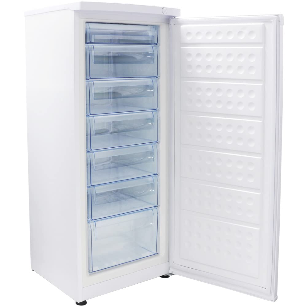 前開き 冷凍ストッカー 引き出し RCY-T168 レマコム 168L 引出し数 7段 7段階温度調節: -10℃～-28℃ スリム 直冷式 自然冷媒 ノンフロン 業務用 冷凍庫 縦型冷凍庫 セカンド冷凍庫 フリーザー フリーズベア RCYT168商品画像