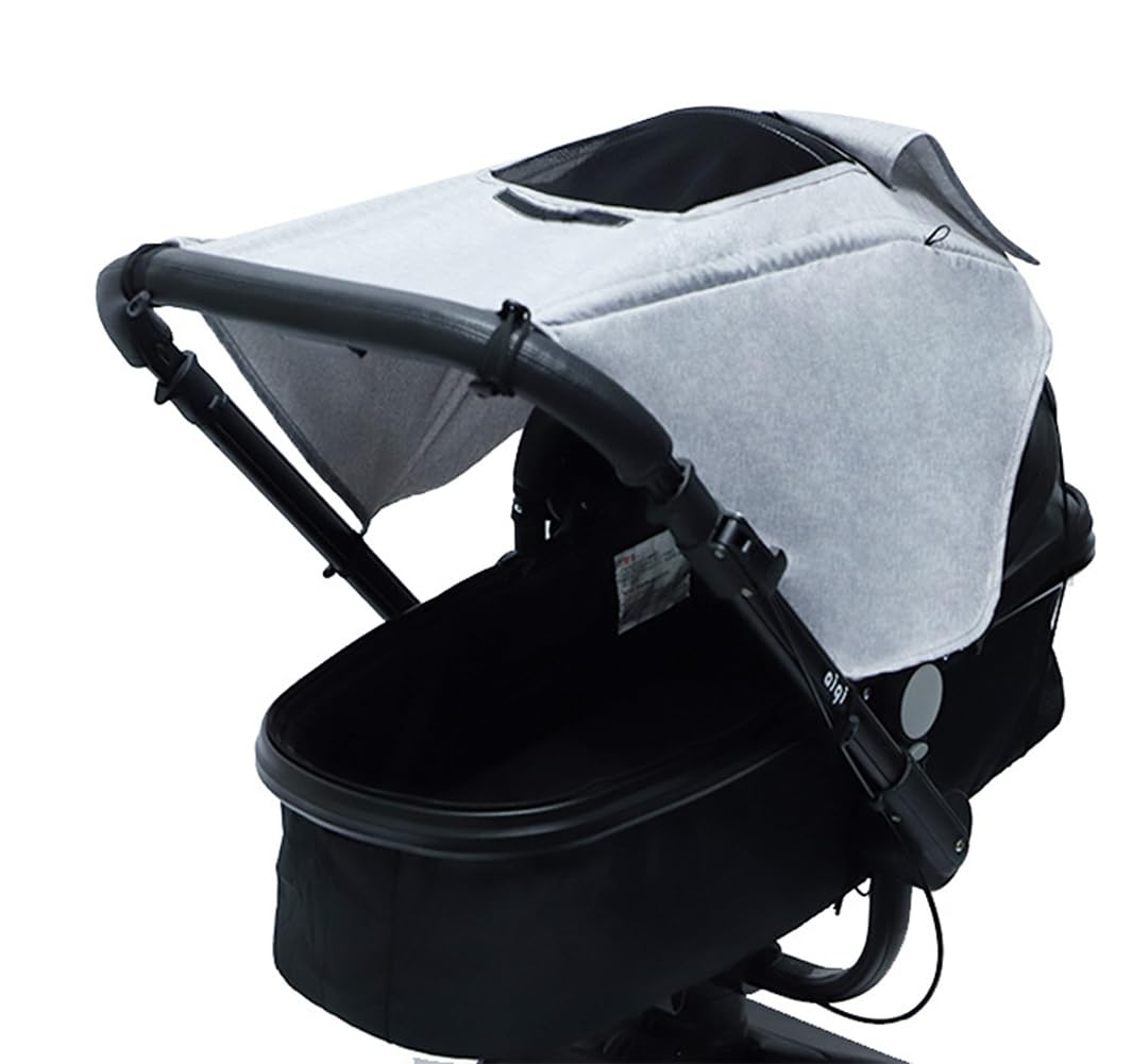 Cysocool Universal Baby Pram Sun Shade Carrycot Buggy Sun Shade Canopy Anti-UV Pram Parasol Sun Cover Blocks 99% of UV Pushchair Awning Blackout Blind Helps Baby Nap | Safety Top Window