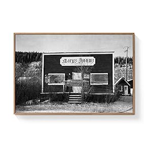Floating Framed Canvas Wall Art for Living Room, Bedroom Black and White Building Canvas Prints for Home Decoration Ready to Hang - 16x24 inches