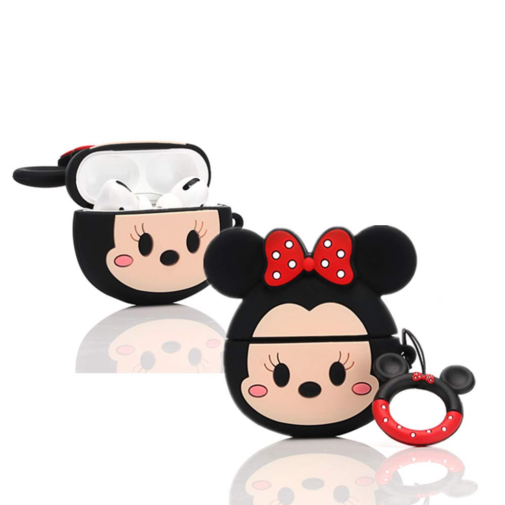 LEWOTE Airpods Pro Silicone Case Funny Cover Compatible for Apple Airpods Pro[DSN Series] (Minnie Face)