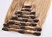 MY-LADY Double Weft 100% Remy Human Hair Clip in Extensions #27 Dark Blonde Full Head Thick Thickened Long Soft Silky Straight 8pcs 18clips for Women Beauty 18