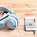 Jelly Comb Wired Stereo Lightweight Foldable Headphones Headband Headsets with Microphone 3.5mm for Cellphones Smartphones Iphone Laptop Computer Mp3/4 Earphones (Blue)