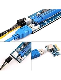 PCIe Ver 006 C PCI E 16 X a 1 x Powered Riser Adapter Card Cable & 6 Pin PCI E de extensión USB 3.0 a SATA cable de alimentación   Adaptador de GPU Riser ethereum Mining Eth