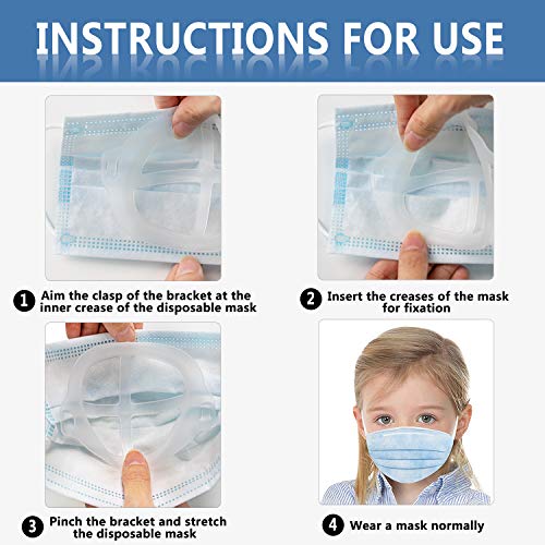 OCEANTREE 3D Mask Bracket for Kids Inner Support Frame for Face Mask More Space Nose Protection