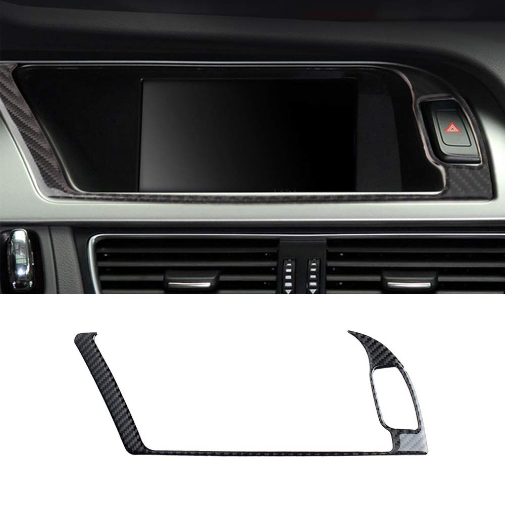 Carbon Fiber Center Console GPS Navigation Frame Cover Trim for Audi B8 A4 A5 RS4 RS5 S4 S5 Interior Accessories