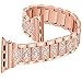 VOMA Bling Bands Compatible For Apple Watch Band 42mm 44mm iWatch Series 5/4/3/2/1, Diamond Rhinestone Stainless Steel Metal Jewelry Bracelet Bangle Wristband Strap(Diamond Rose Gold 42mm 44mm)