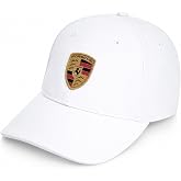 Porsche Crest Logo White Baseball Cap