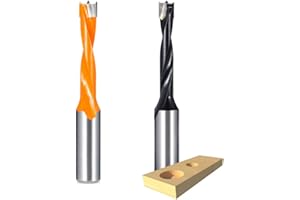 HUHAO 2PCS 5mm Cut Dia 10 mm Shank MZB Center Drill Bit 70mm Length Wood Router Bit Wood Row Drilling for Boring Machine