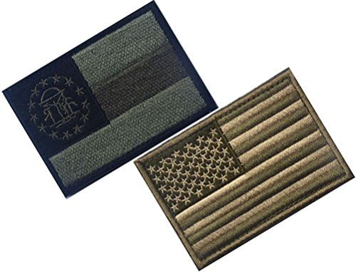 QuYTO USA and Georgia Flag Patch Military Patch / Velcro Morale 2 pcs (3"X2", USA and Georgia 4)
