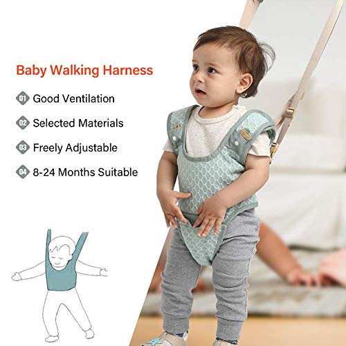 Handheld Baby Walking Harness for Kids, Detachable&Adjustable Toddler Walking Assistant with Crotch, Safe Standing & Walk Learning Helper for 6+ Months Baby